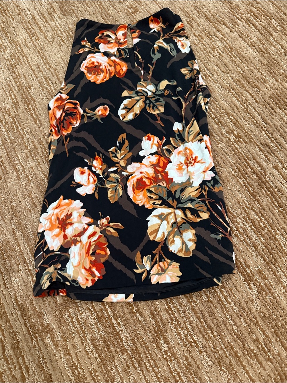 White House Black Market Black Floral Halter Camisole - Picture 2 of 2
